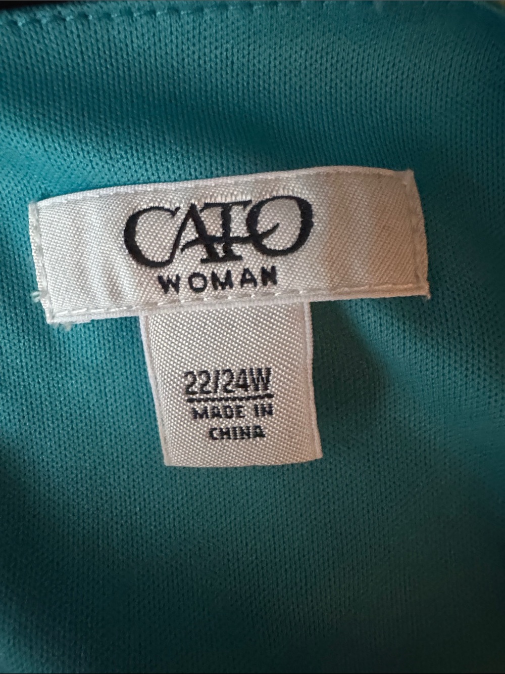 Cato Teal Paisley Sleeveless Mini Dress with Black Fringe - Picture 6 of 6